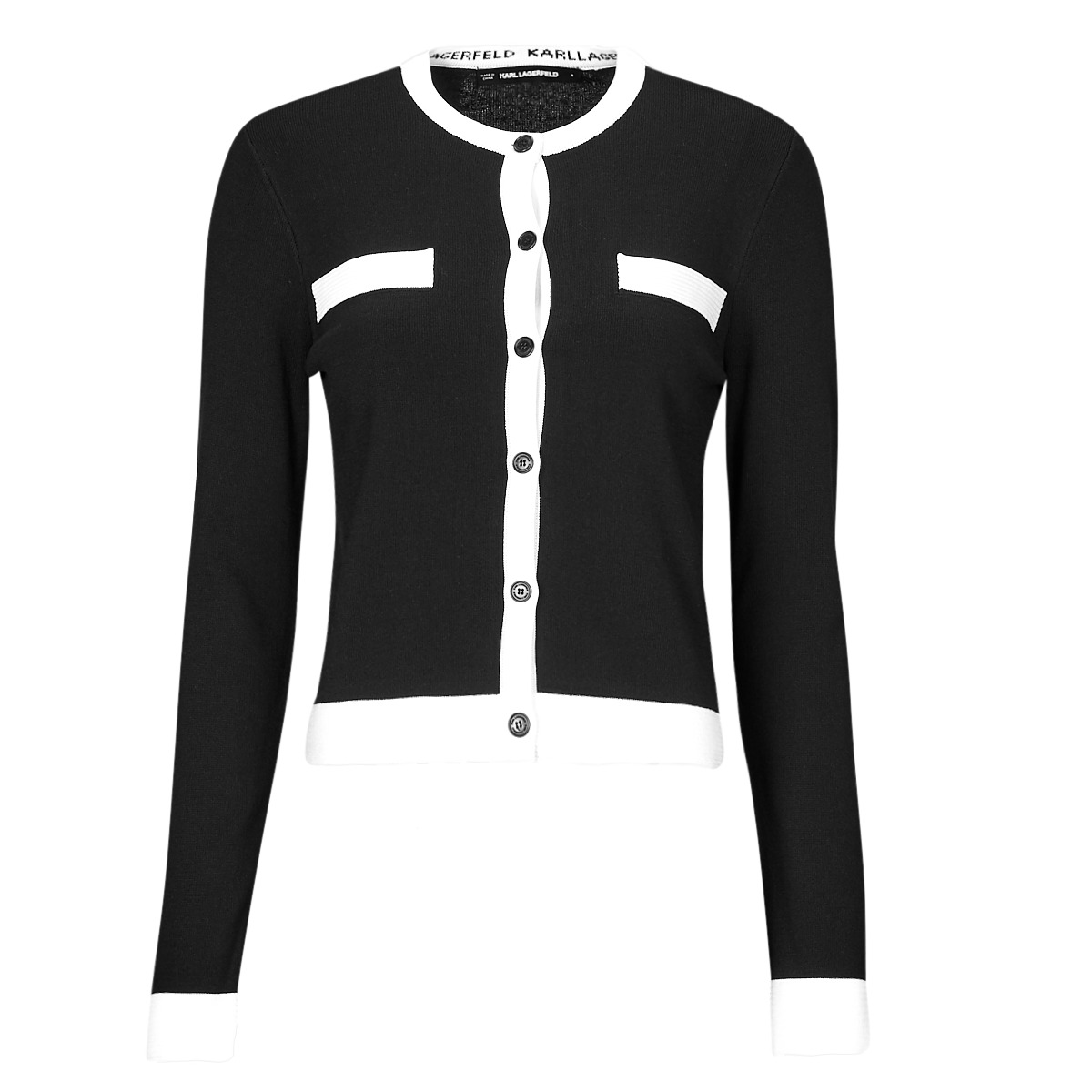 Karl Lagerfeld - CLASSIC LSLV CARDIGAN - Black / White