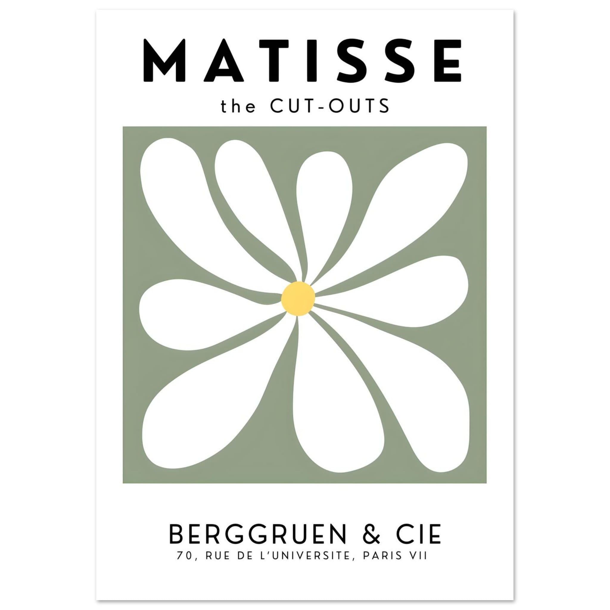 Artfulprints Poster Matisse – Floral motion  - A4 21x29.7 cm - Grijs