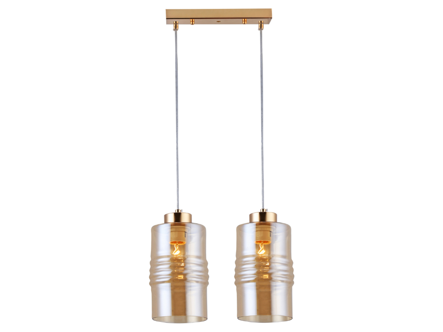 Lampa wisząca Bergen 2-punktowa stalowa złota