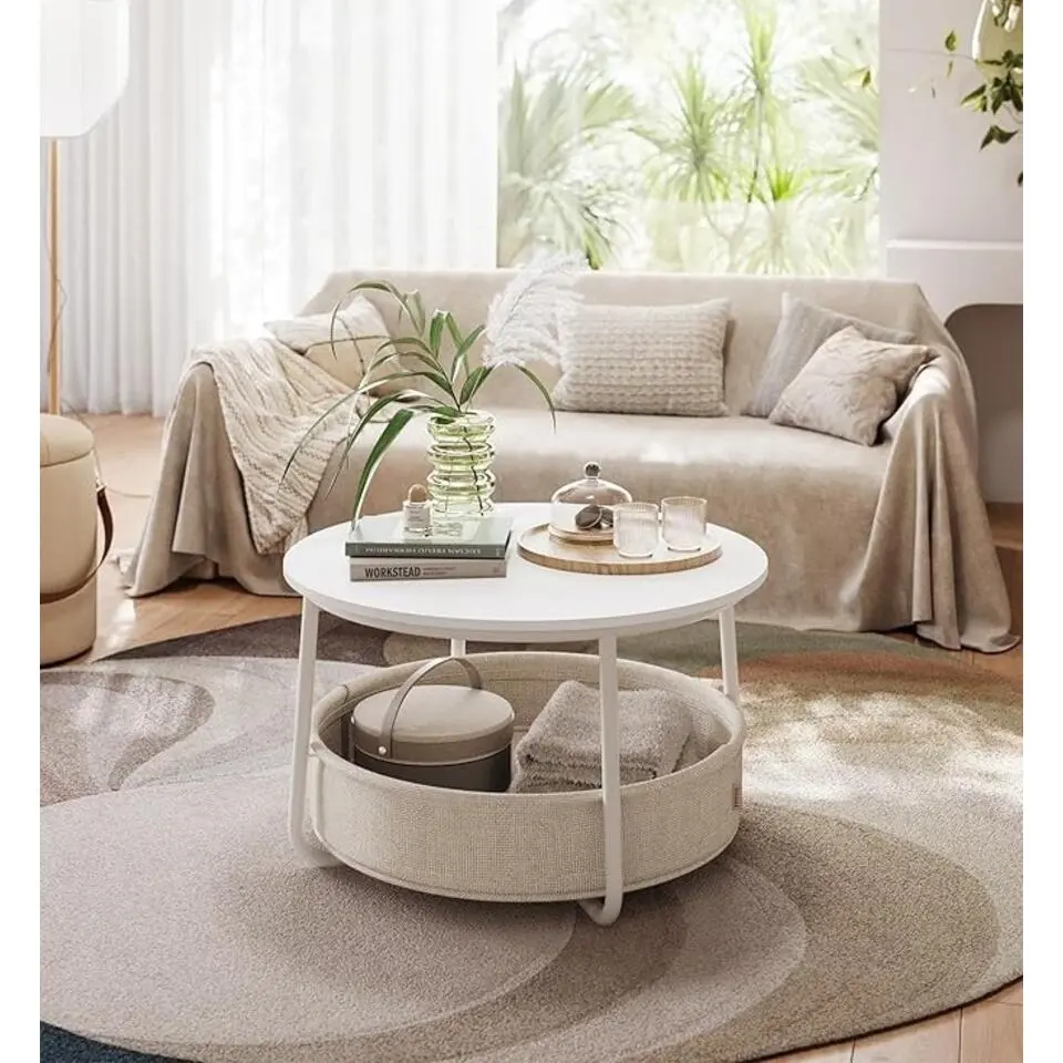 Parya Home ronde salontafel, tafel met opbergruimte, bijzettafel