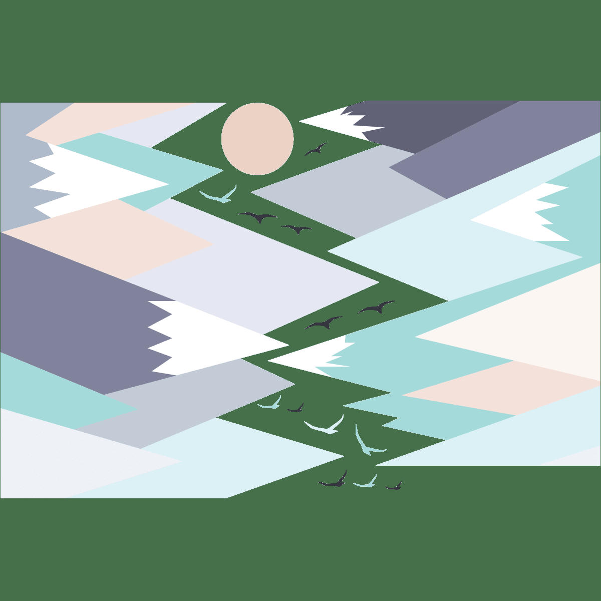 - Stickers enfant montagnes scandinaves kristinka 60x90cm