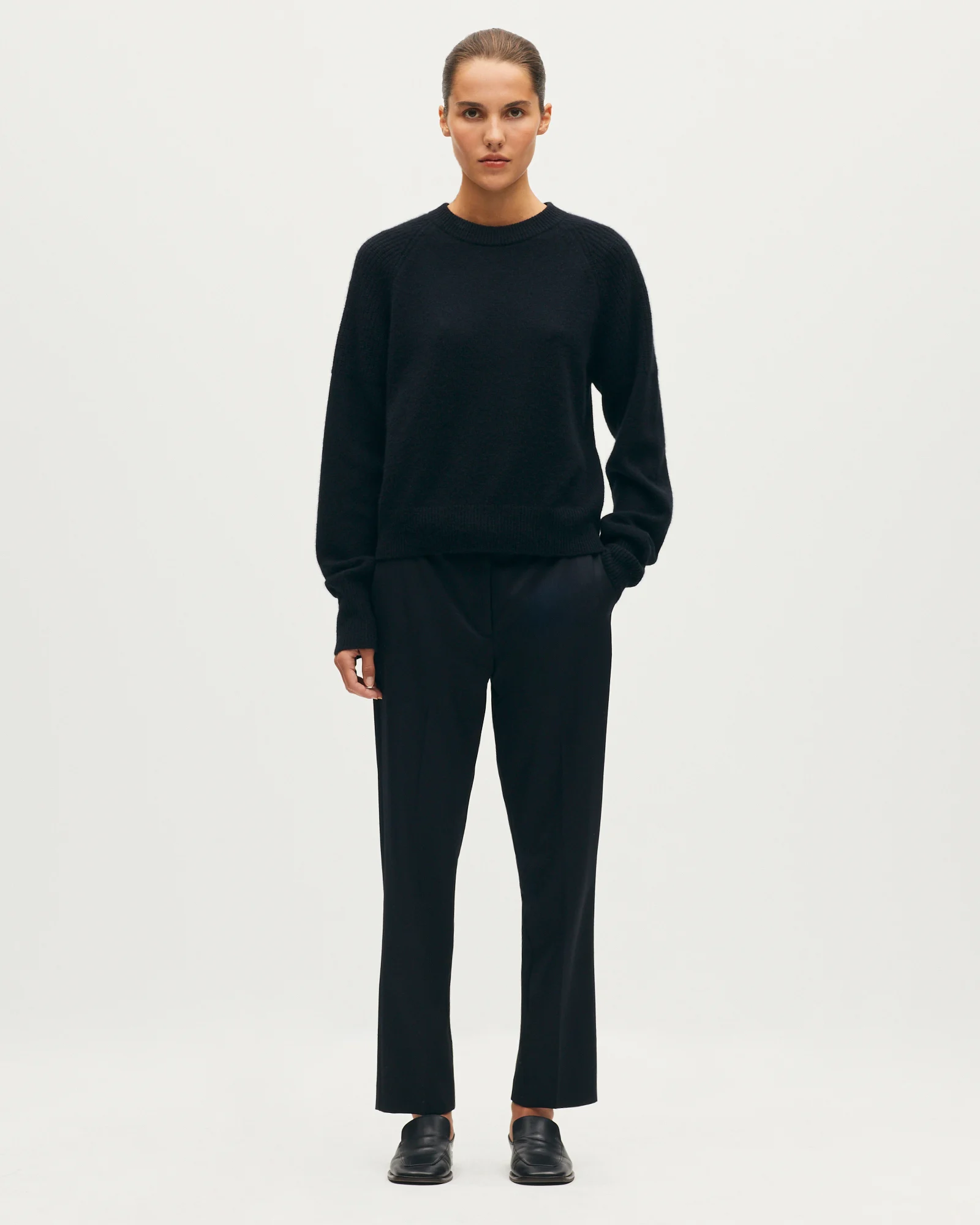 Pantalon cigarette en laine MARGUERITE