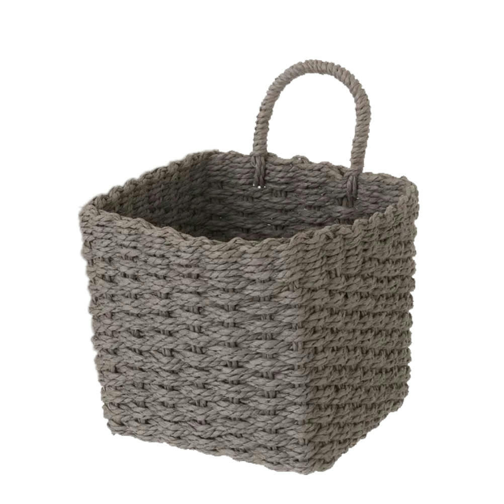 - Panière Grise en fibre de papier tressée 18 cm