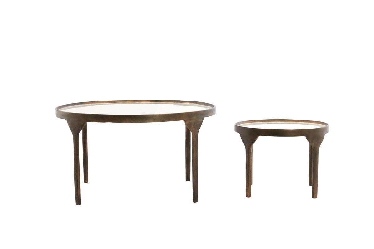 Light & Living salontafel ELI - Ø85x42 cm - wit - Set van 2