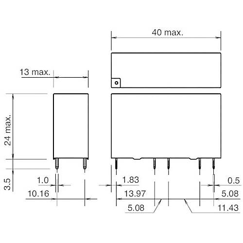 IDEC RF1V-3A1BL-D24 Relais pour circuits imprimés 24 V DC, 6 A, 3 NO   1 NF