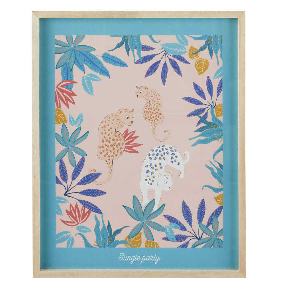 MADRID - Tableau jungle multicolore 40x50