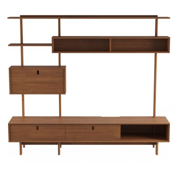 ESTANTE PARA TV DE ATÉ 55 POLEGADAS COM 3 PORTAS 2,36 M X 2,03 M PILOTIS