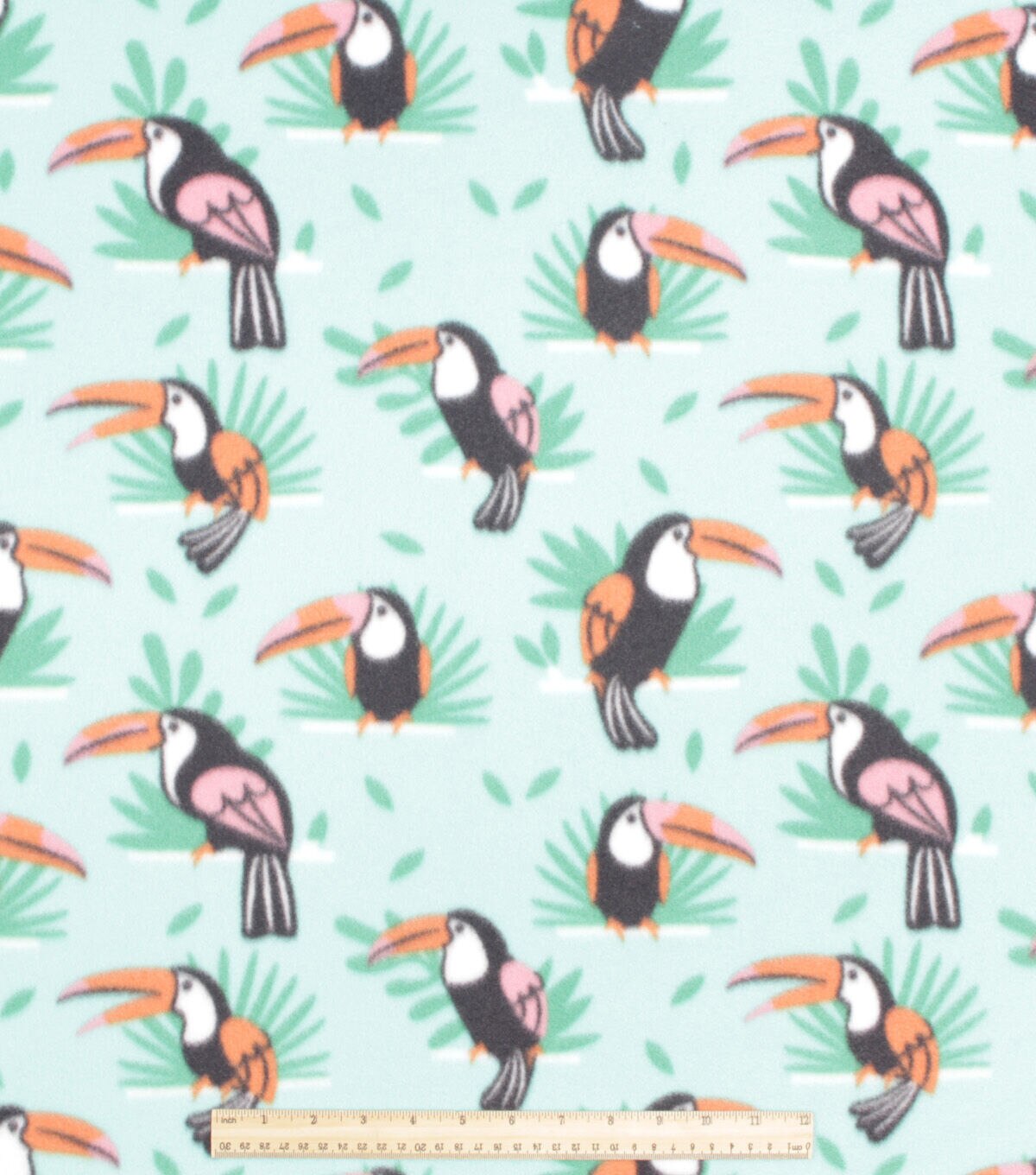 Green Toucan Blizzard Prints Fleece Fabric