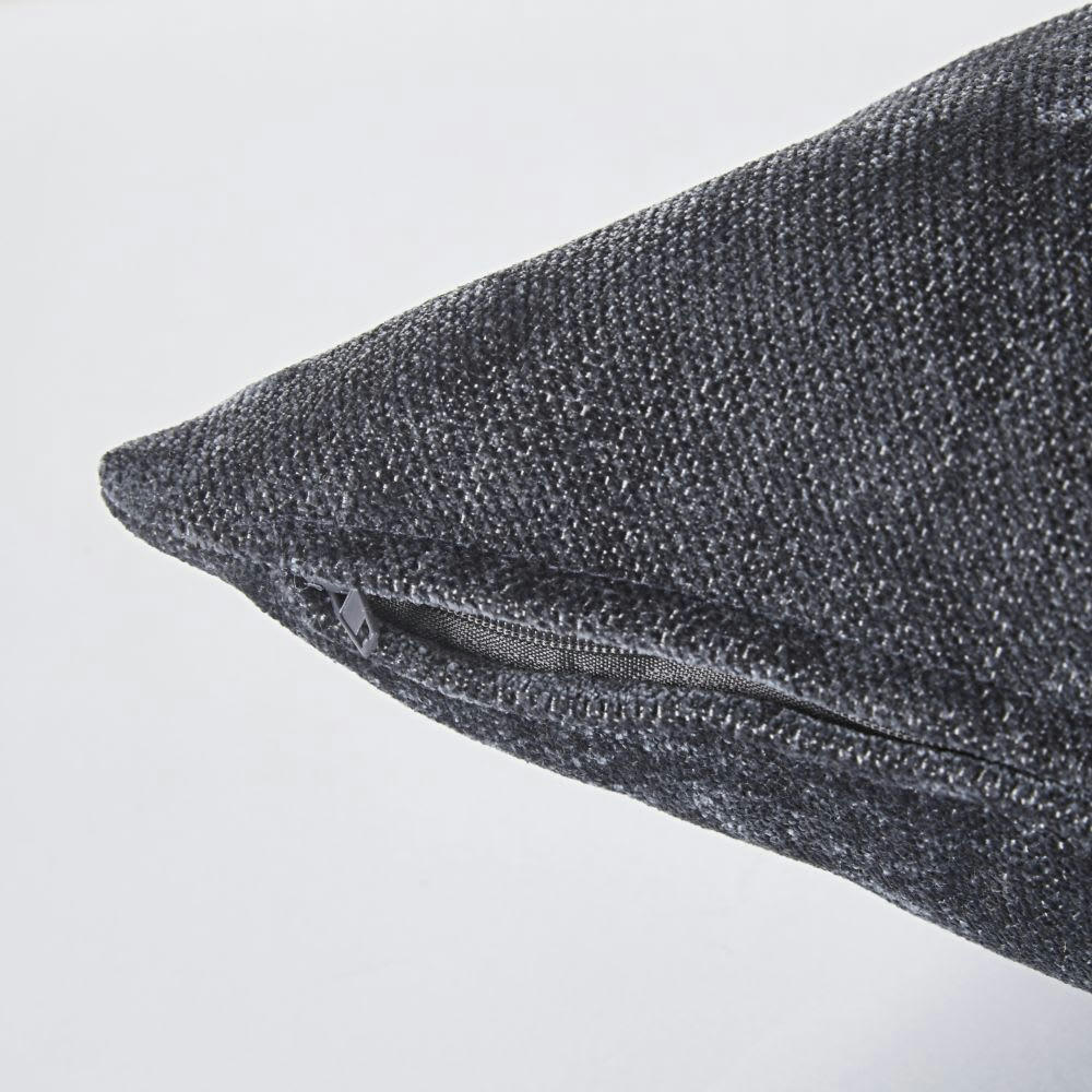 - Coussin en velours effet vieilli gris anthracite 45x45