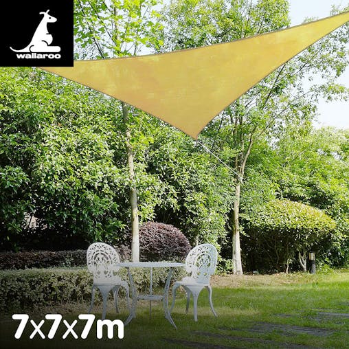 NNEDPE Wallaroo Triangle Shade Sail 7x7x7 - Sand