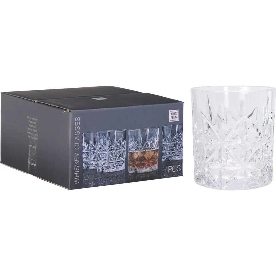 Atmos Fera Whiskey glas - 4x stuks - 230 ml - drinkglazen