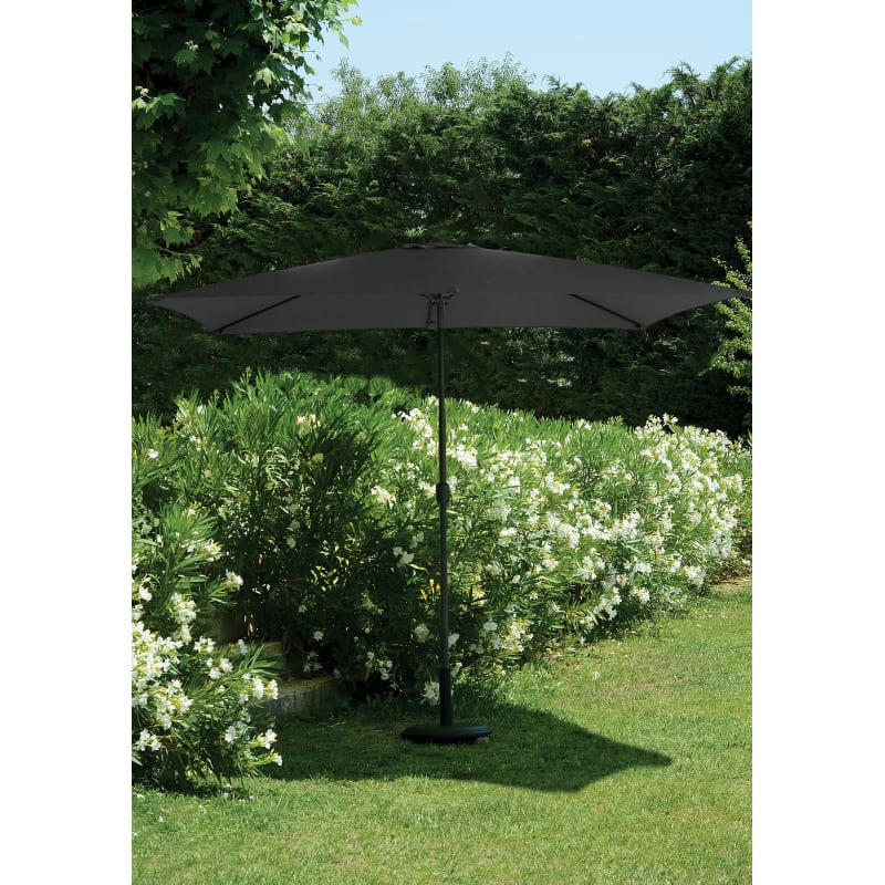 - Parasol Rectangulaire Gris Foncé 2x3m - Acier