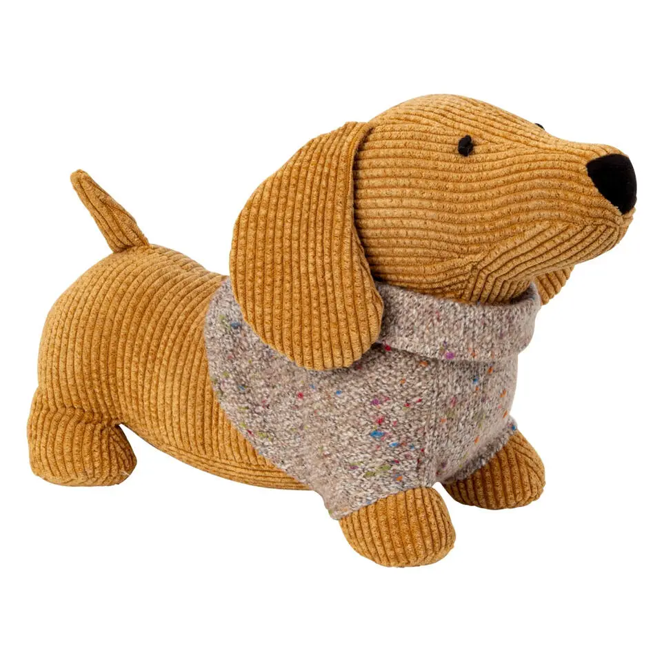 Deurstopper - teckel hond - met trui - 22 x 31 cm - dieren
