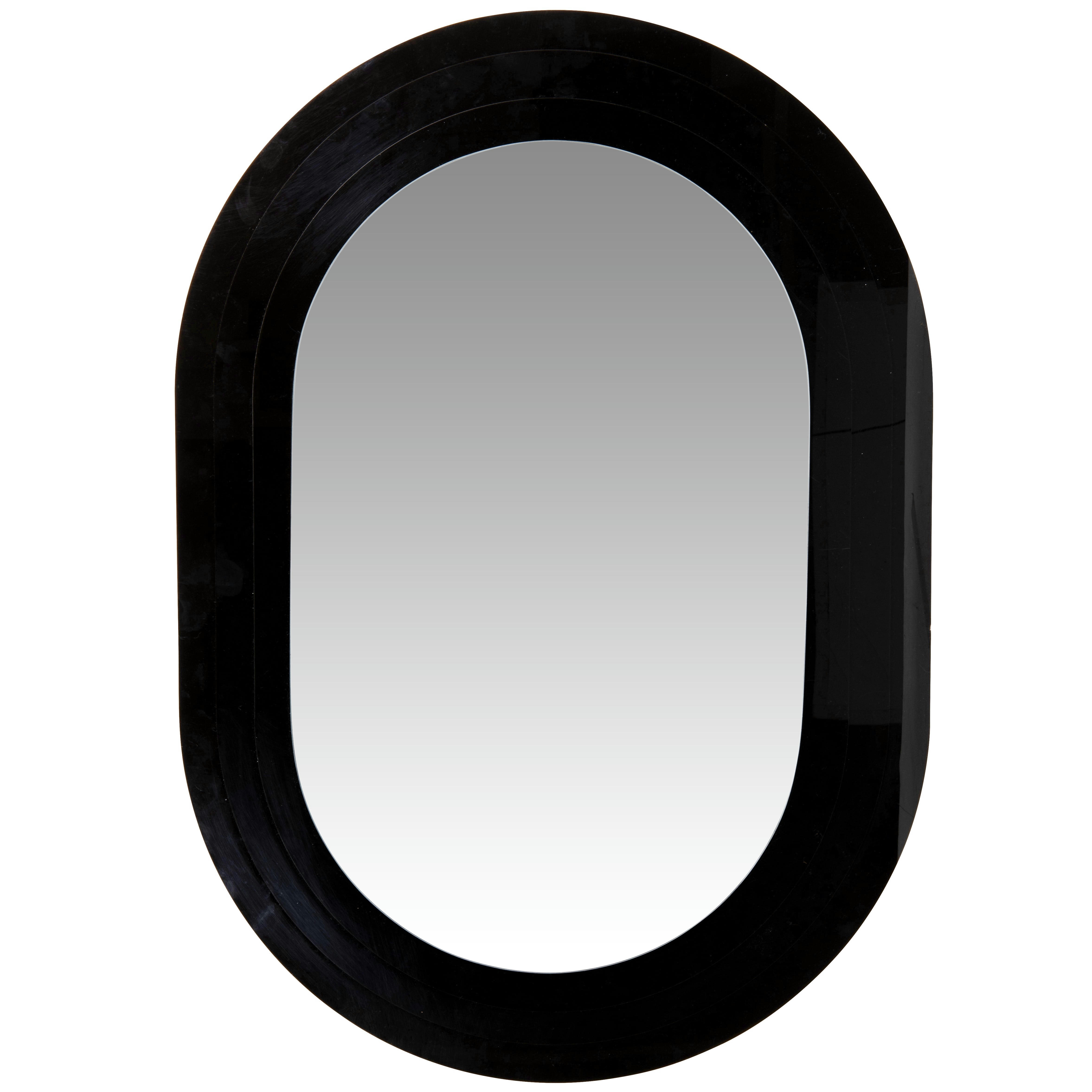 HERA - Miroir ovale en Plexiglas® noir 57x80