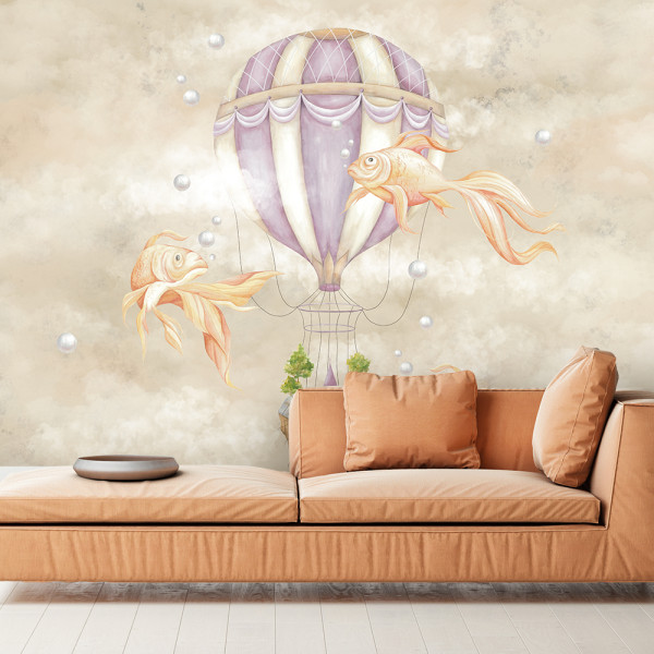 Feeby Fototapeta, dla dzieci Balon dom ryby 150x105
