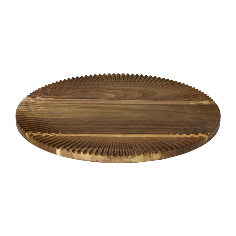 Borrelplank met streepjes - bruin - &Oslash;46x1.8 cm