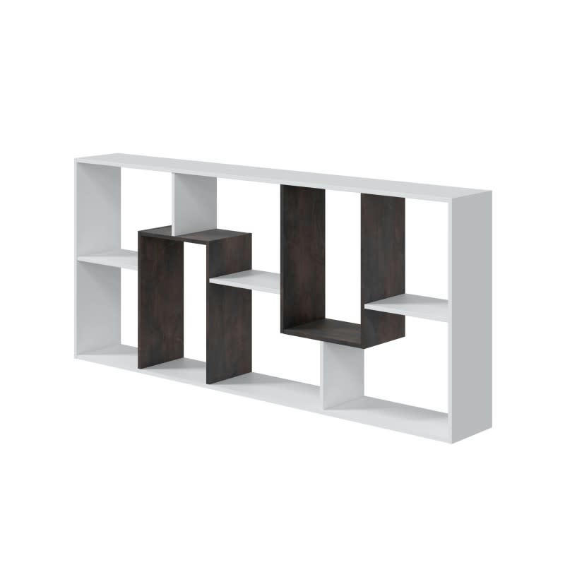 KAWA - Bibliothèque avec 8 cases de rangement - H180 x L80 cm