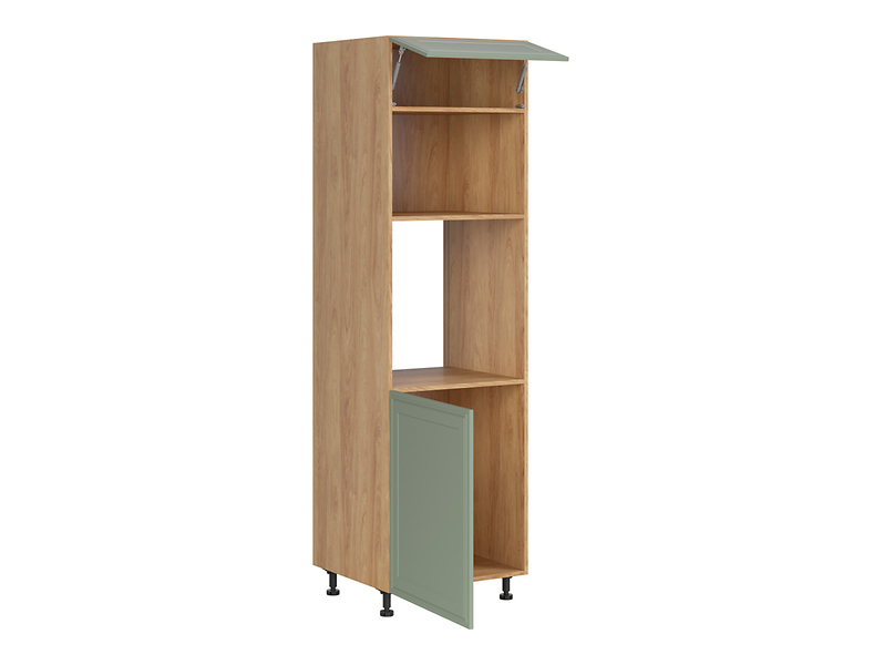 Szafka pod zabudowę piekarnika Verdi 60 cm wysoka lewa dąb hikora/szałwia mat