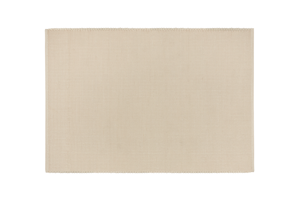 noo.ma handgeweven vloerkleed Natural Beige - Nieuw-Zeelandse wol, laagpolig, rechthoekig