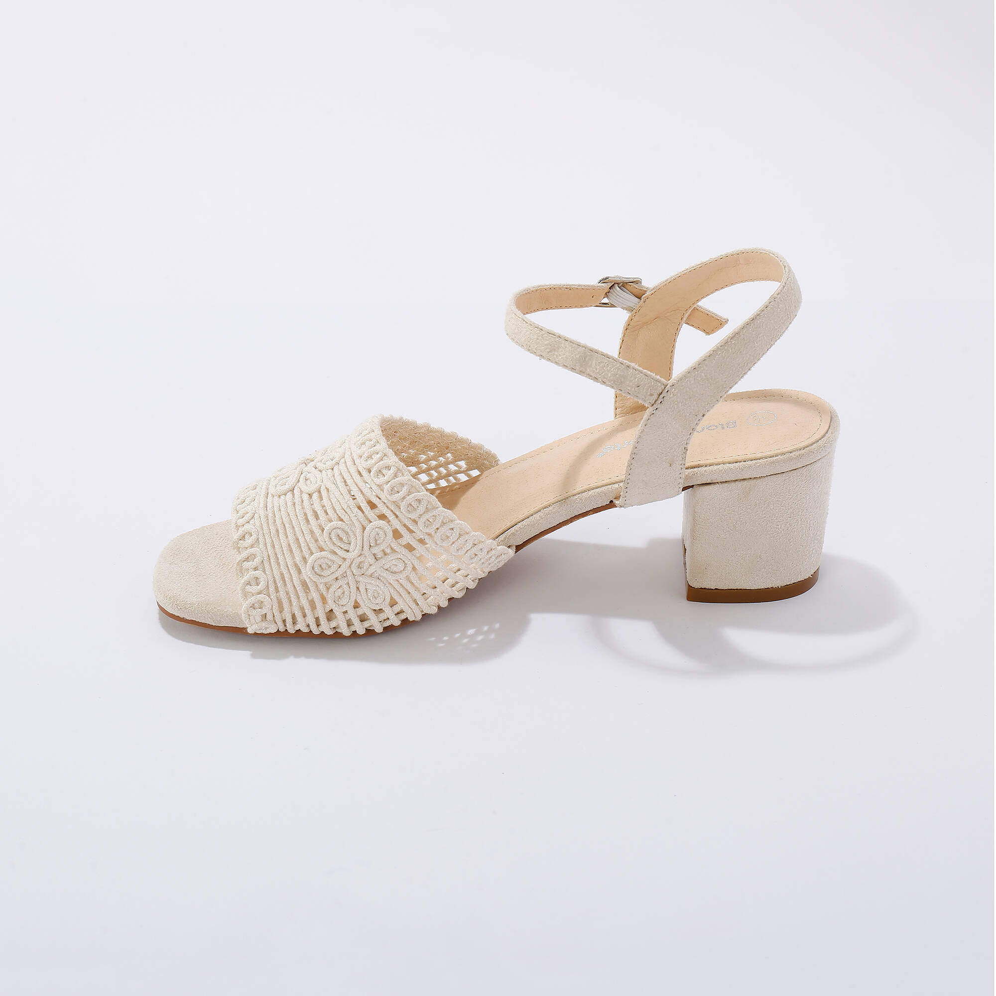 Sandales effet macramé à talon