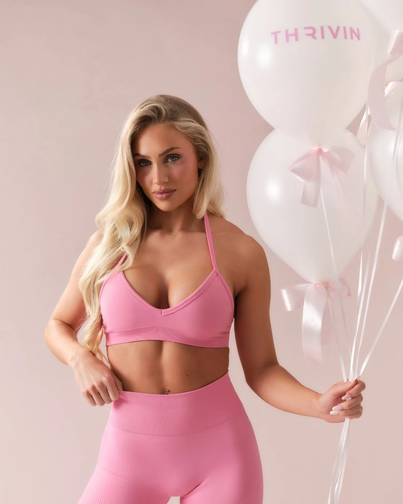 Elevate™ Sculpting Seamless Adjustable Halter Bra | Bubble Pink