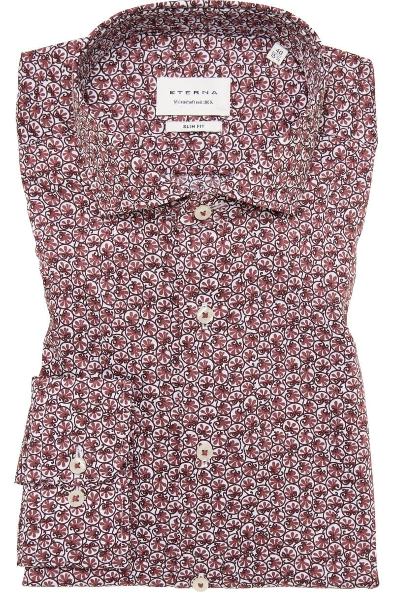 ETERNA Slim Fit Hemd chianti, Bedruckt