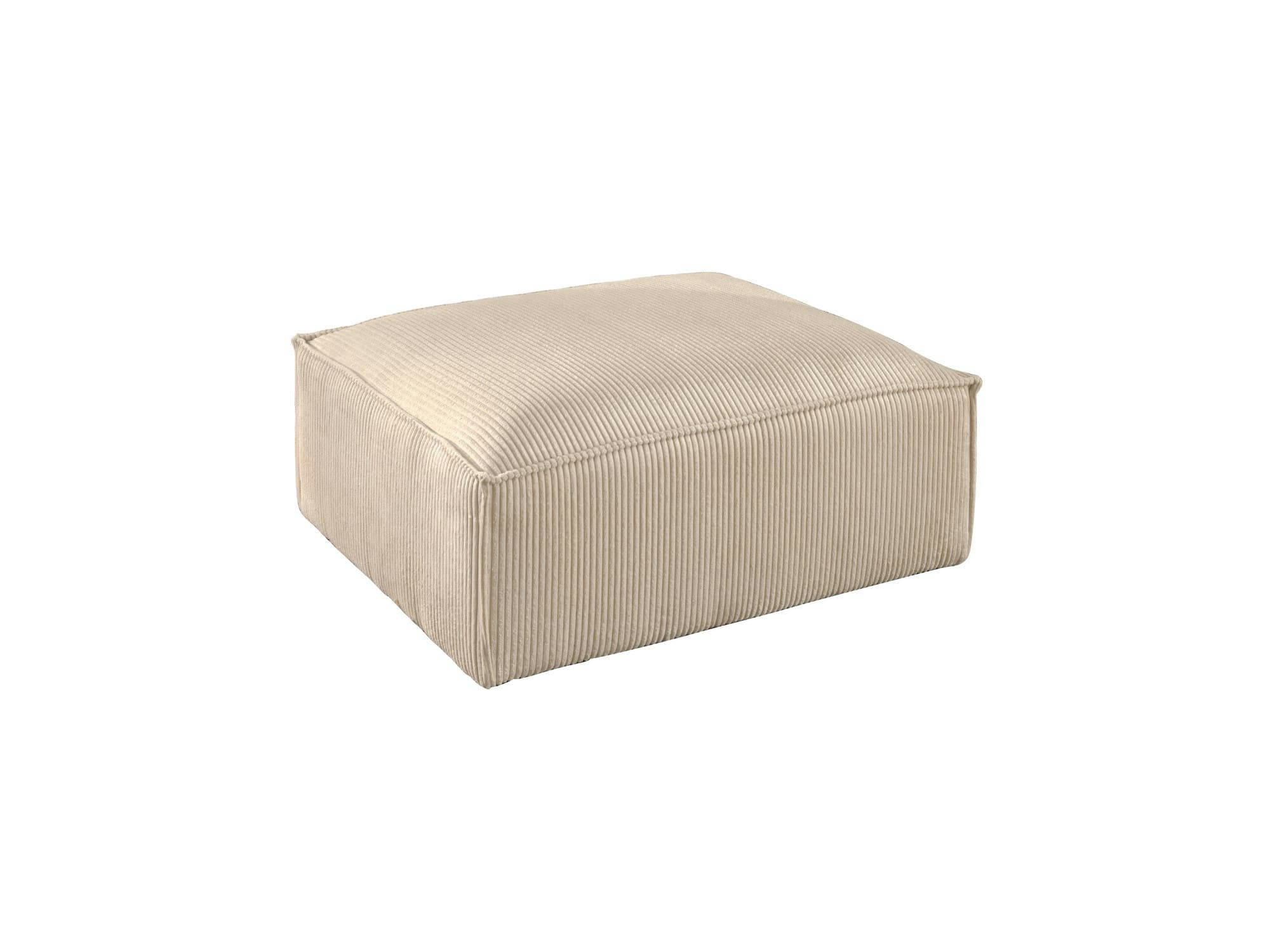 STELLA - Pouf en velours côtelé beige