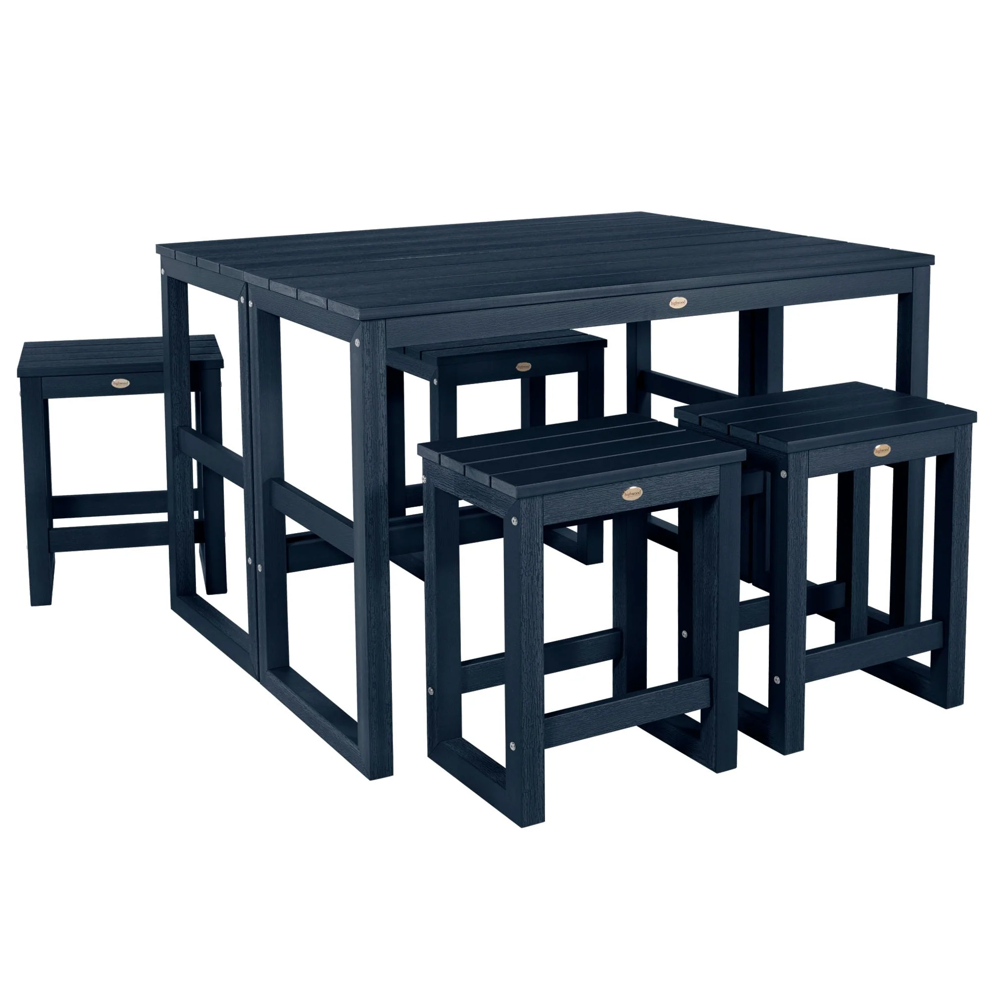 HIGHWOOD Monroe Modern Counter Height Balcony Stool/Table 6-Piece Set - N/A