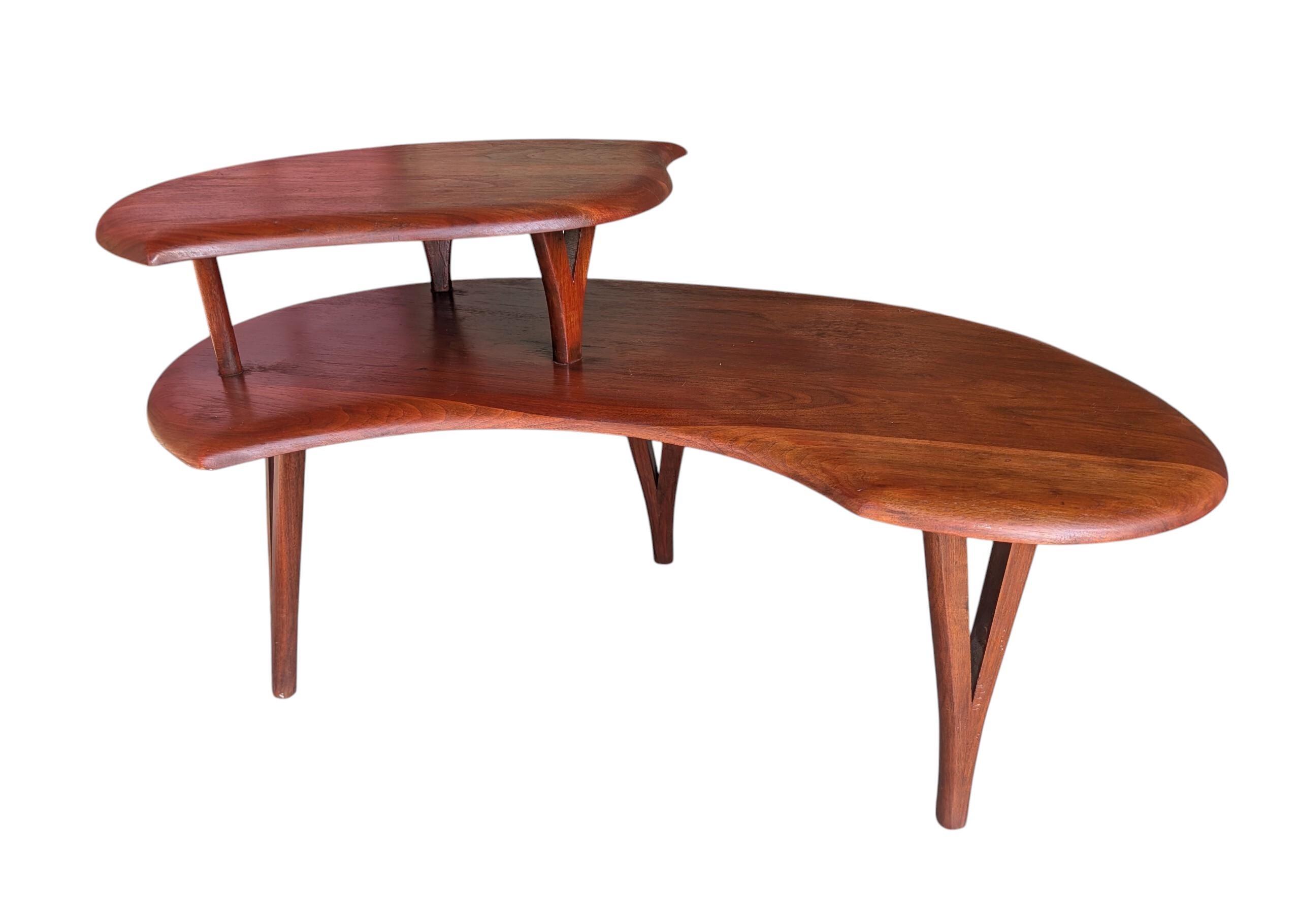 Mid Century Modern Solid Walnut Coffee Table in the Manner of Bissman Furniture