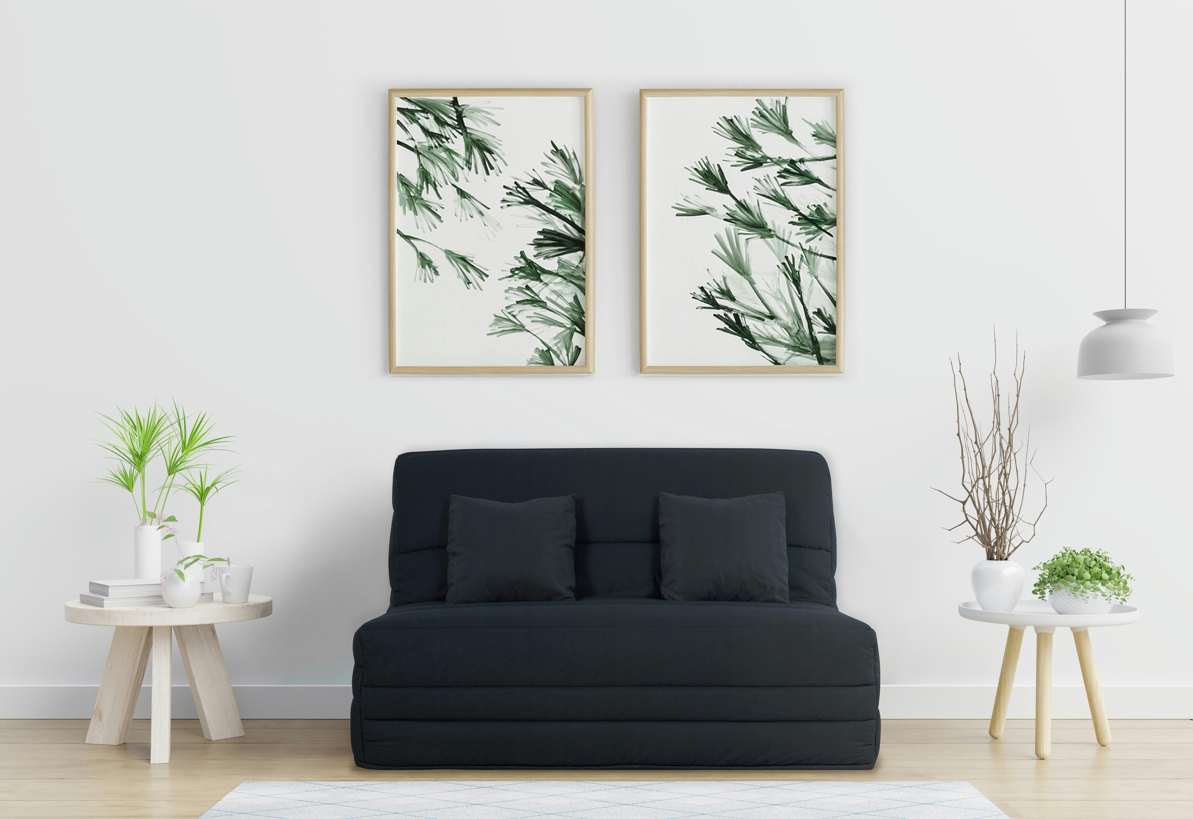 - Banquette BZ WASSY 140 x 200, uni noir