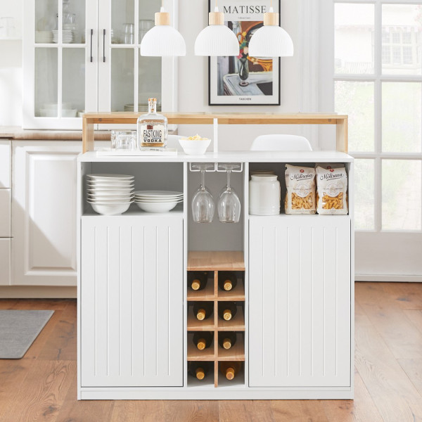 SoBuy Wyspa kuchenna z 2 drzwiami 105x60x105cm Klasyczny KNL07-NW