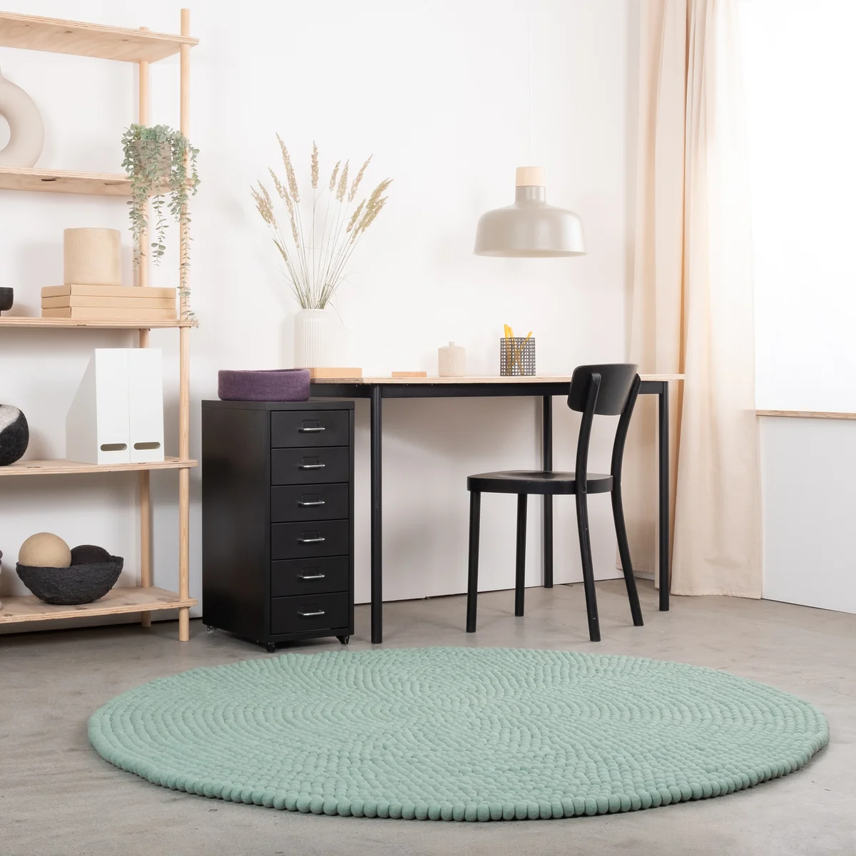 myfelt - Fine Filzkugelteppich rund