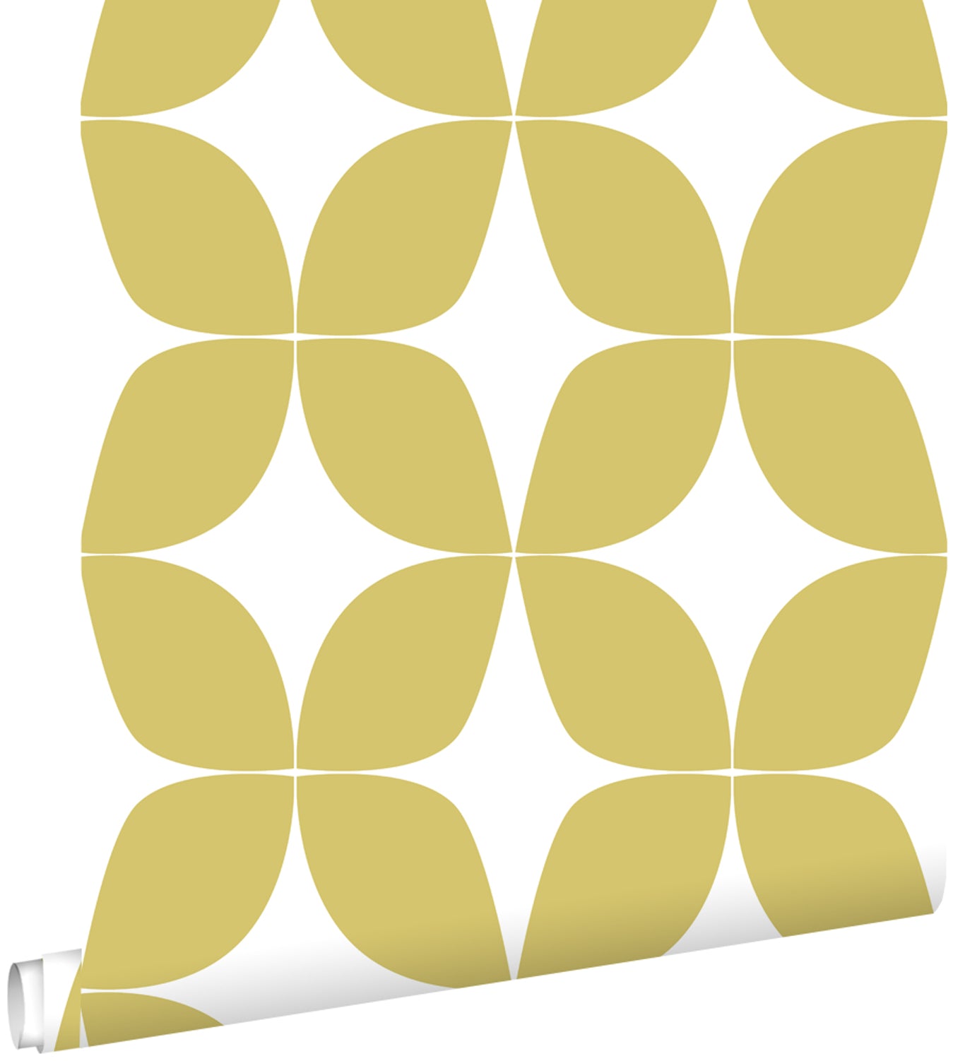 ESTAhome behang grafisch motief okergeel en wit - 53 cm x 10.05 m - 139098