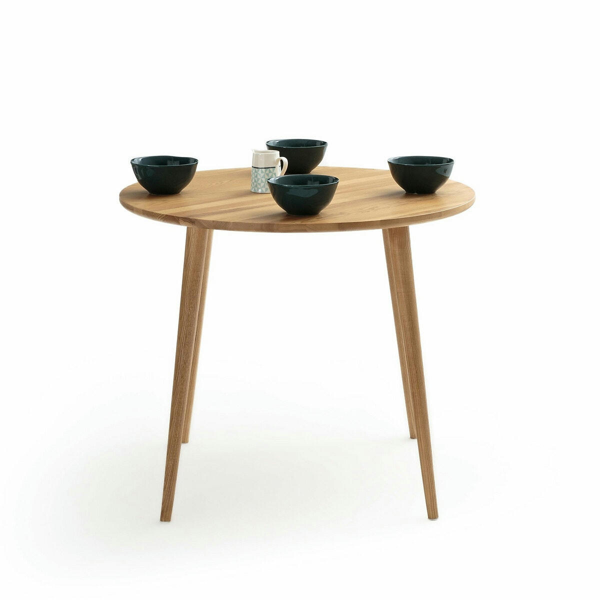 Table à manger ronde, frêne, 4 couverts, Crueso
