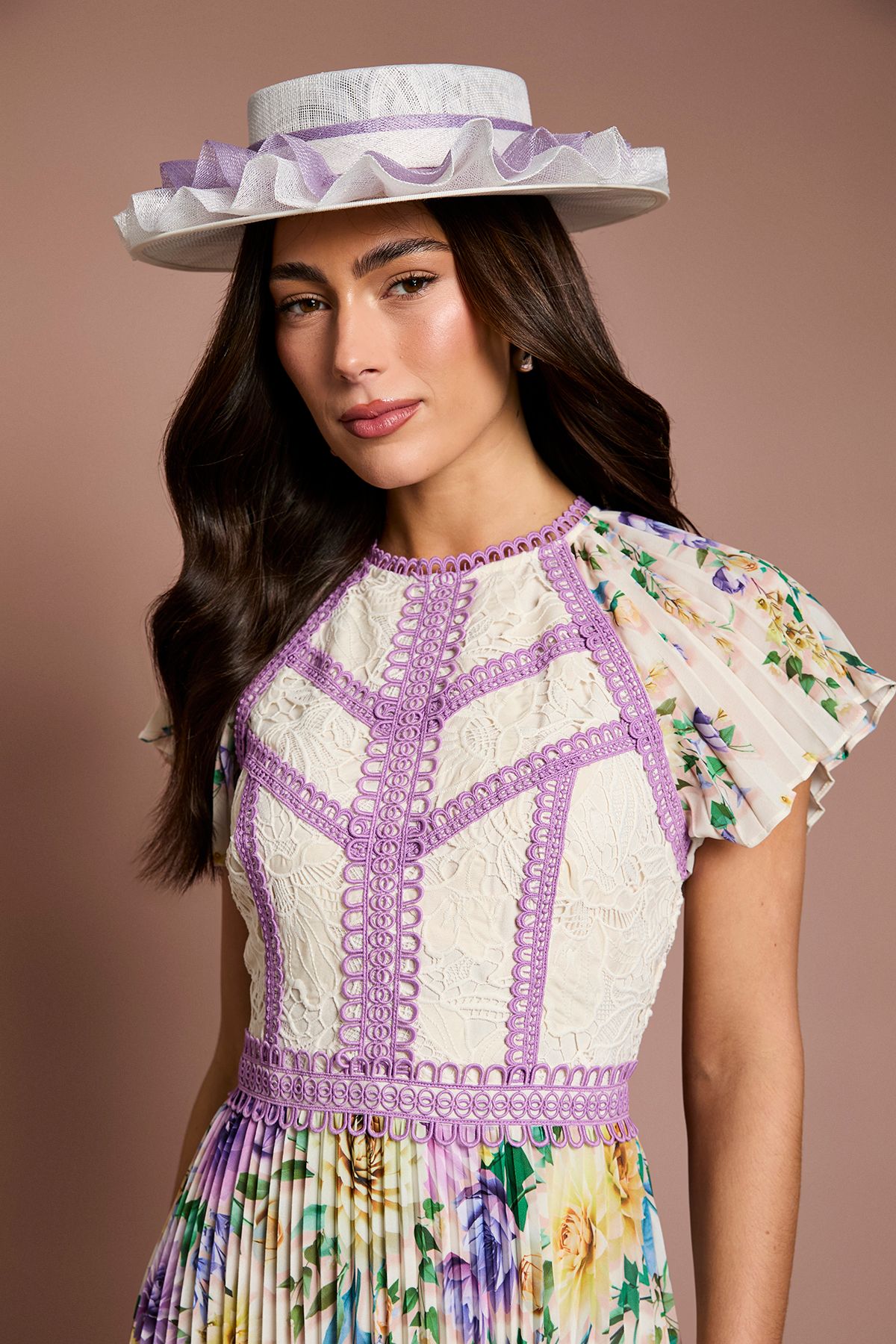 Coast Lisa Tan Ruffle Boater