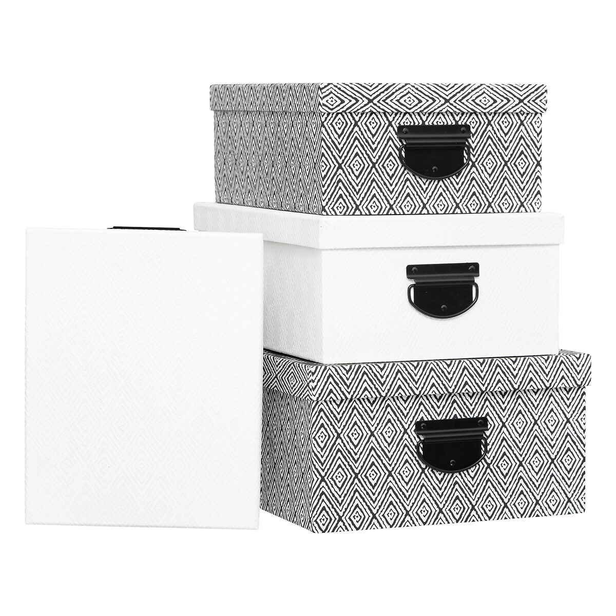 Conjunto de 4 caixas de arrumação