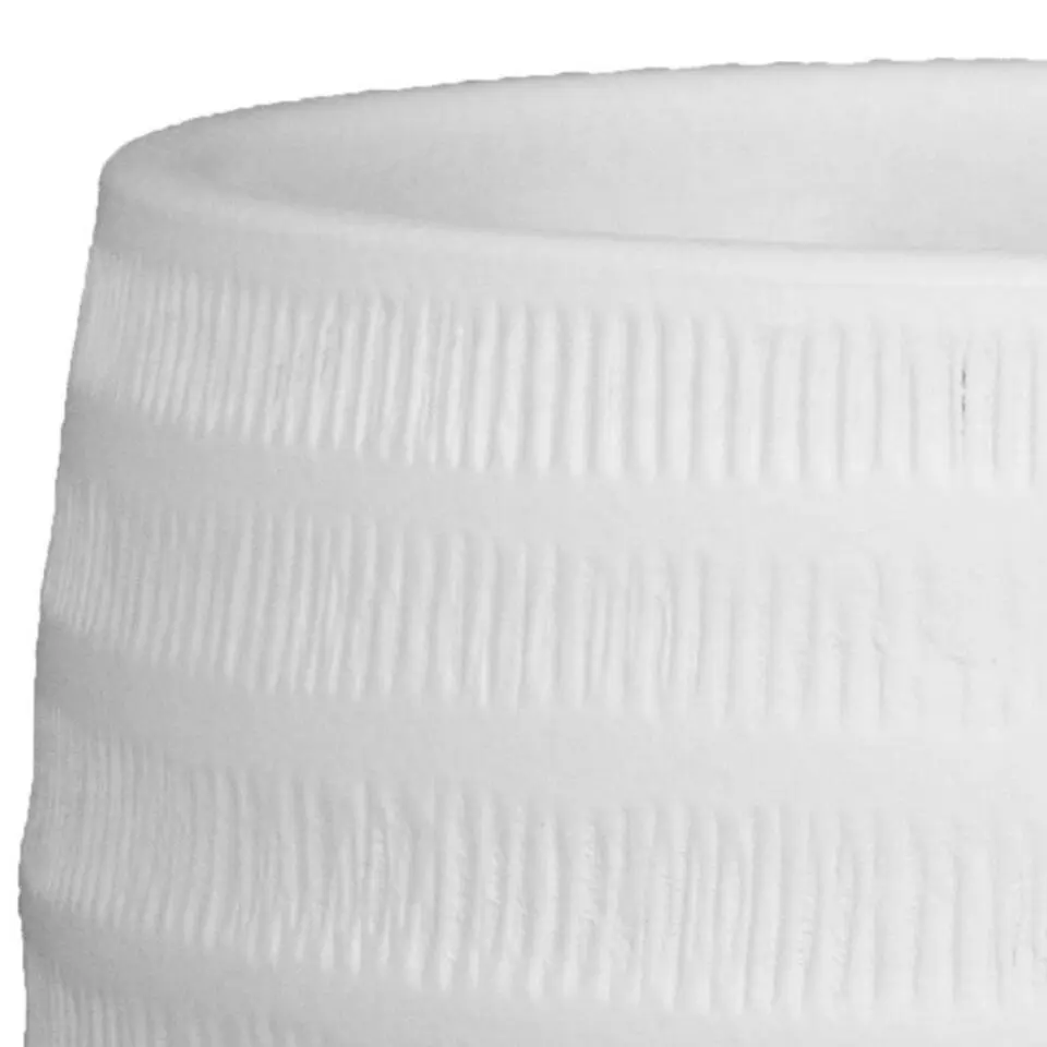 Floran Bloempot Lena - wit - mat - geribbeld - keramiek - 24 x 21 cm