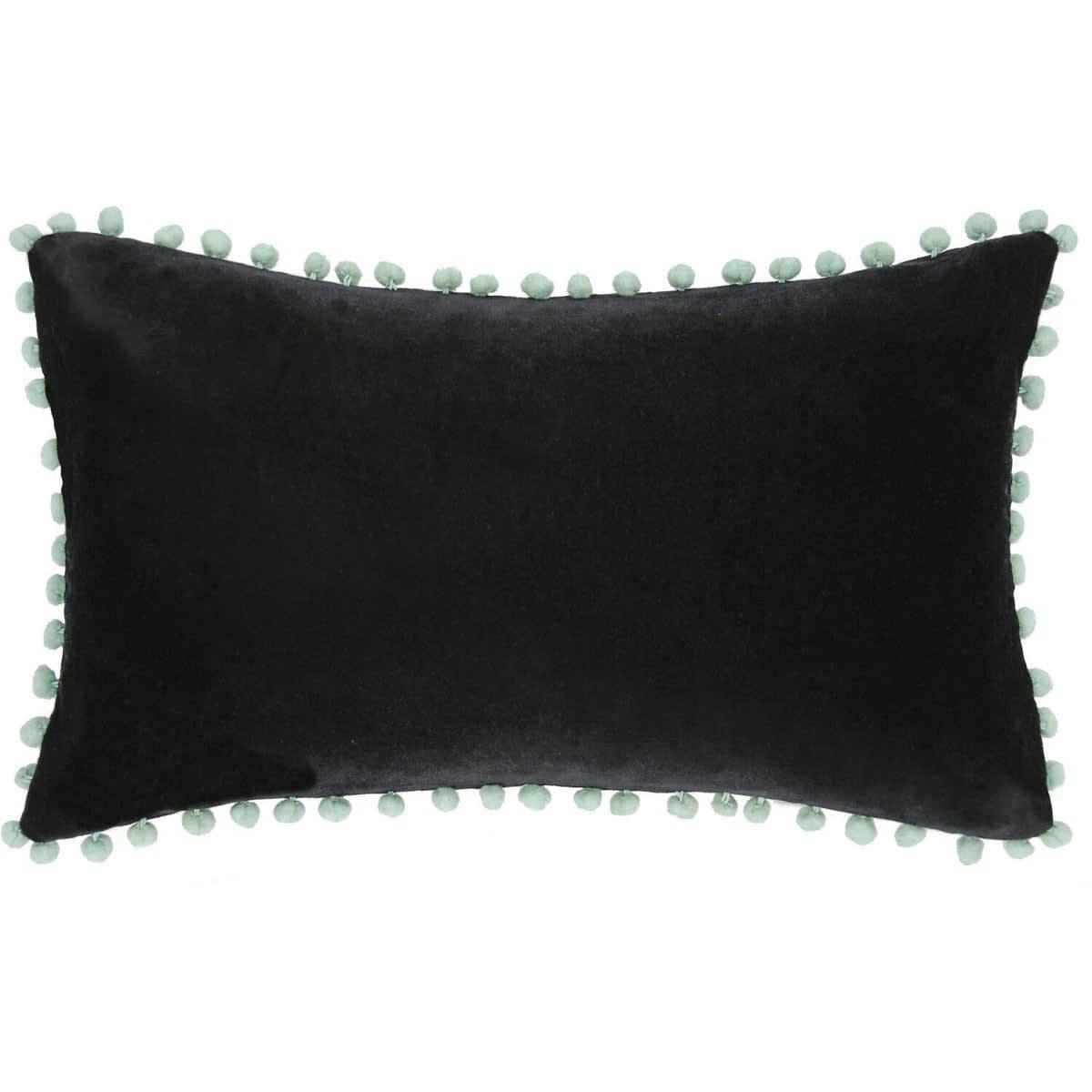 AVORIAZ - Housse de coussin velours de coton  50x30 noir