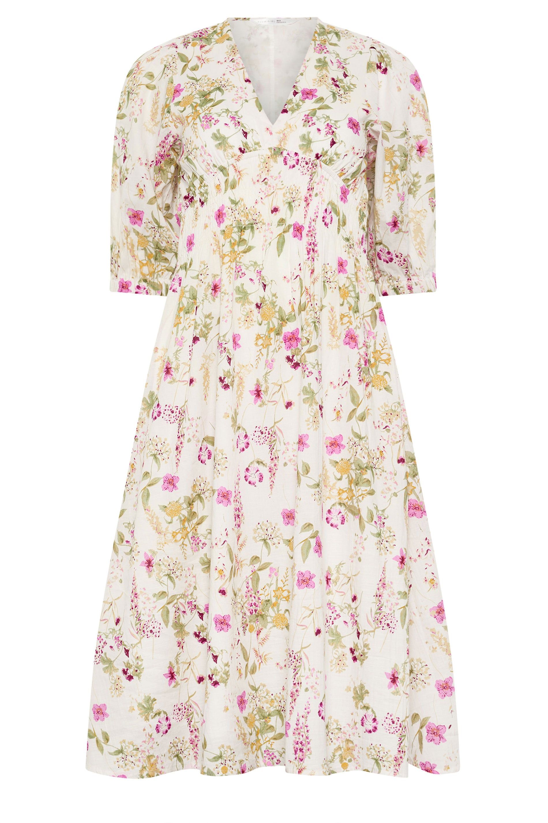 PixieGirl Petite Floral Midi Tea Dress