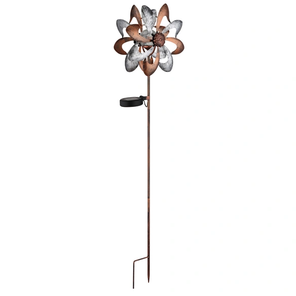 LED-Solarleuchte, 12x92x22 cm (BxHxL), Glas/Metall, silber/gold