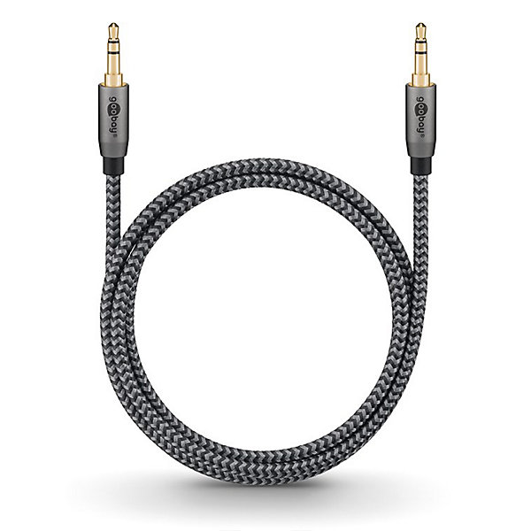 Câble audio Jack 3.5mm gold noir 5 m GOOBAY