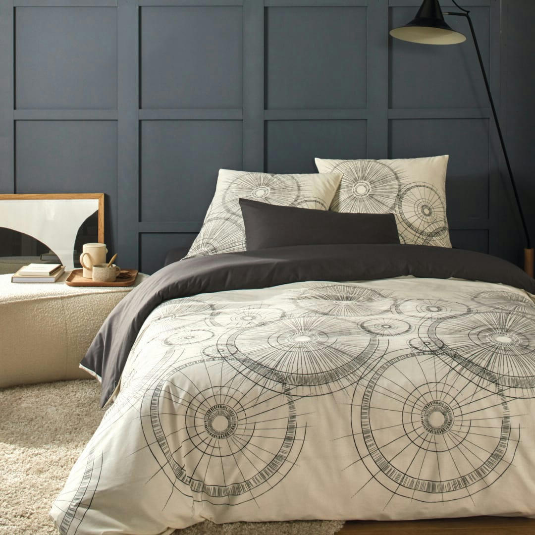 - Parure de lit 2 places coton à motifs 220x240 cm