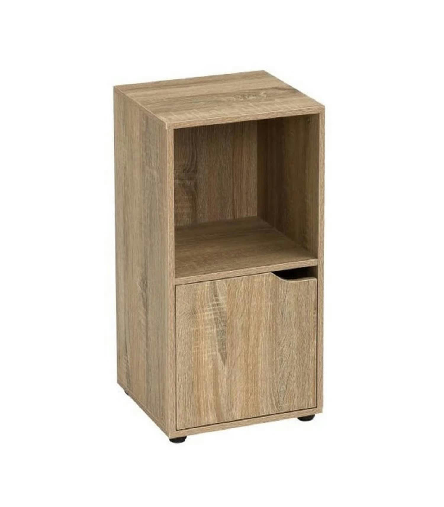 BOIS - Table de chevet en bois avec placard et étagère