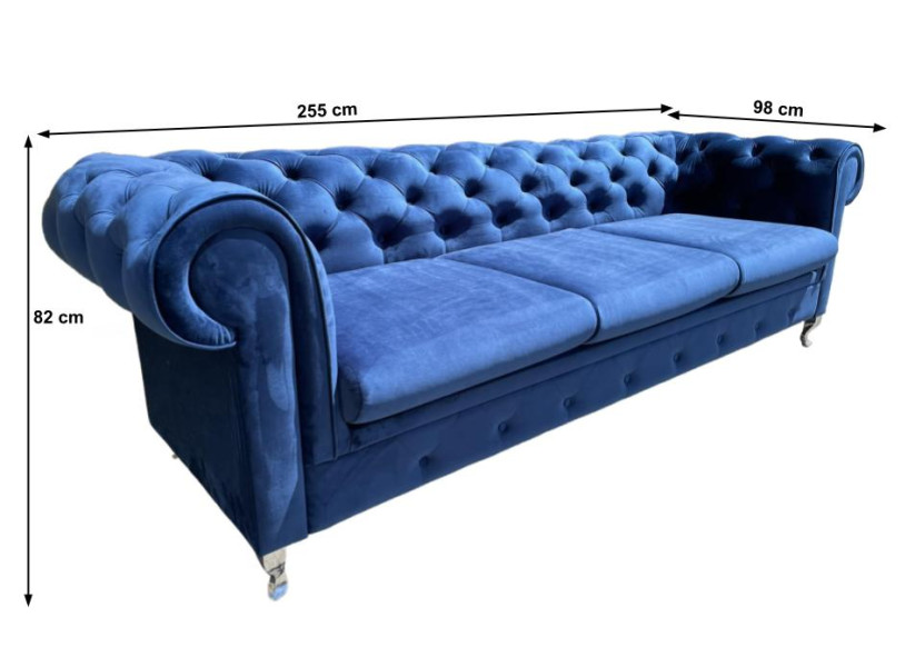 Sofa Prima 3 osobowa granatowa