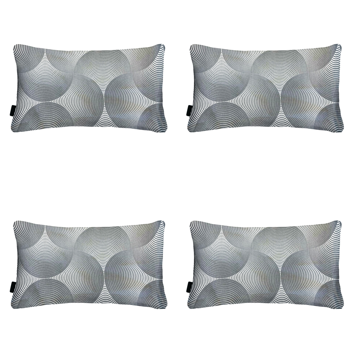 Madison sierkussen Napels - grijs - 30x50x10cm - set van 4