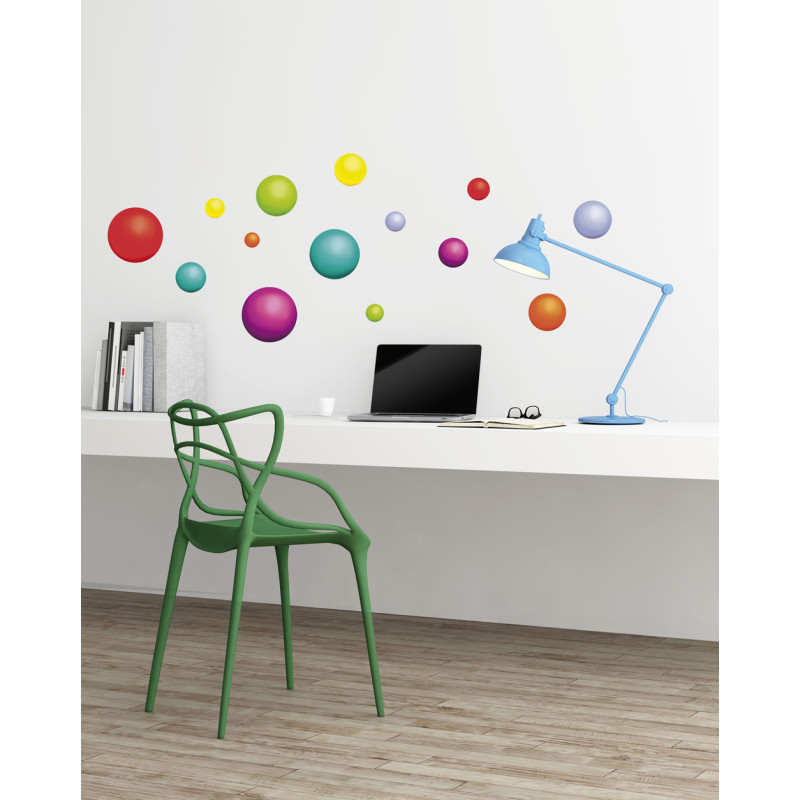Planche de stickers Boules de couleurs 24 x 68 cm