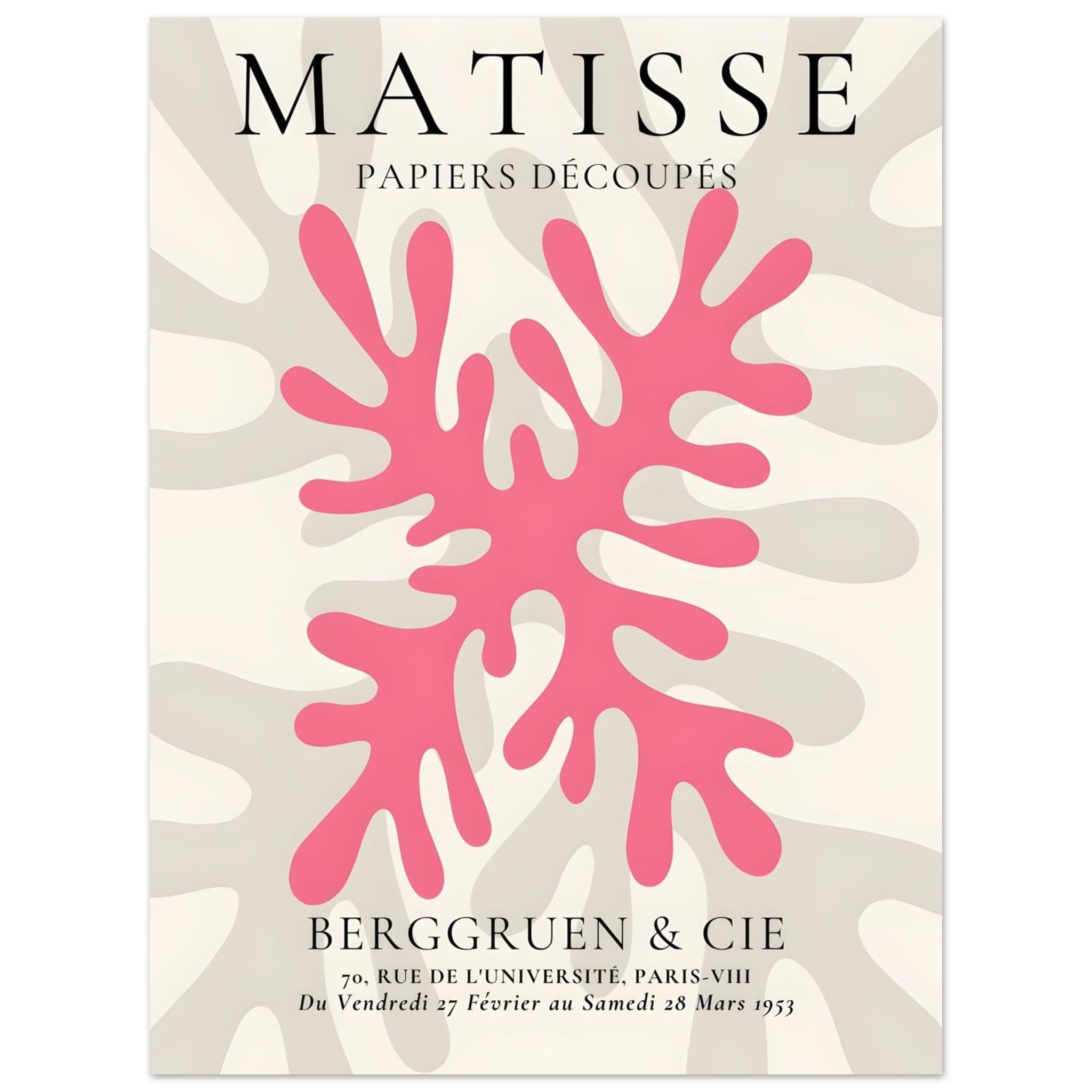 Artfulprints Poster Matisse – Pink coral  - 30x40 cm - Roze
