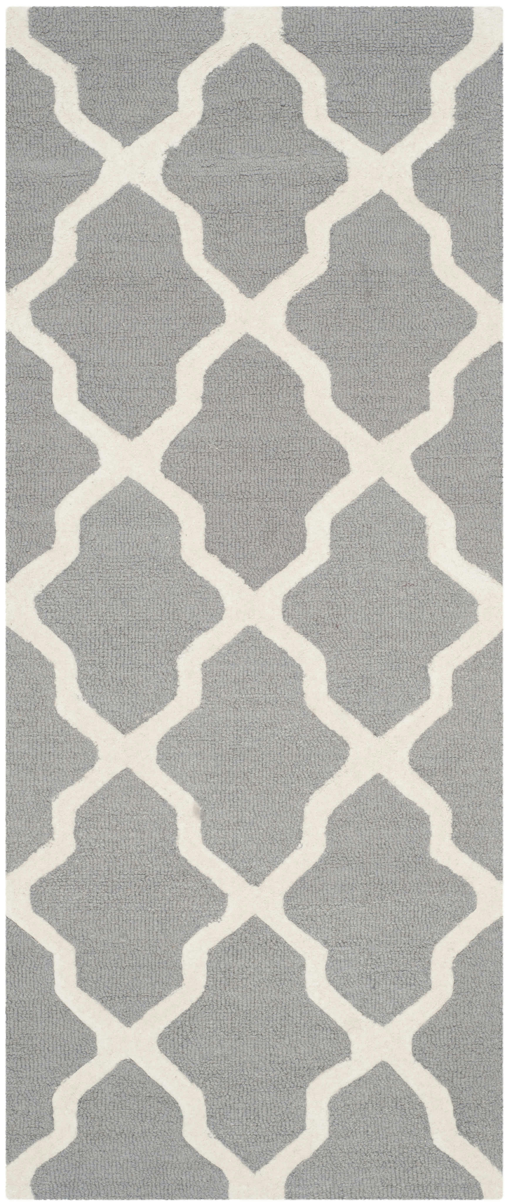 CAMBRIDGE - Tapis de salon interieur en argent & ivoire, 76 x 183 cm