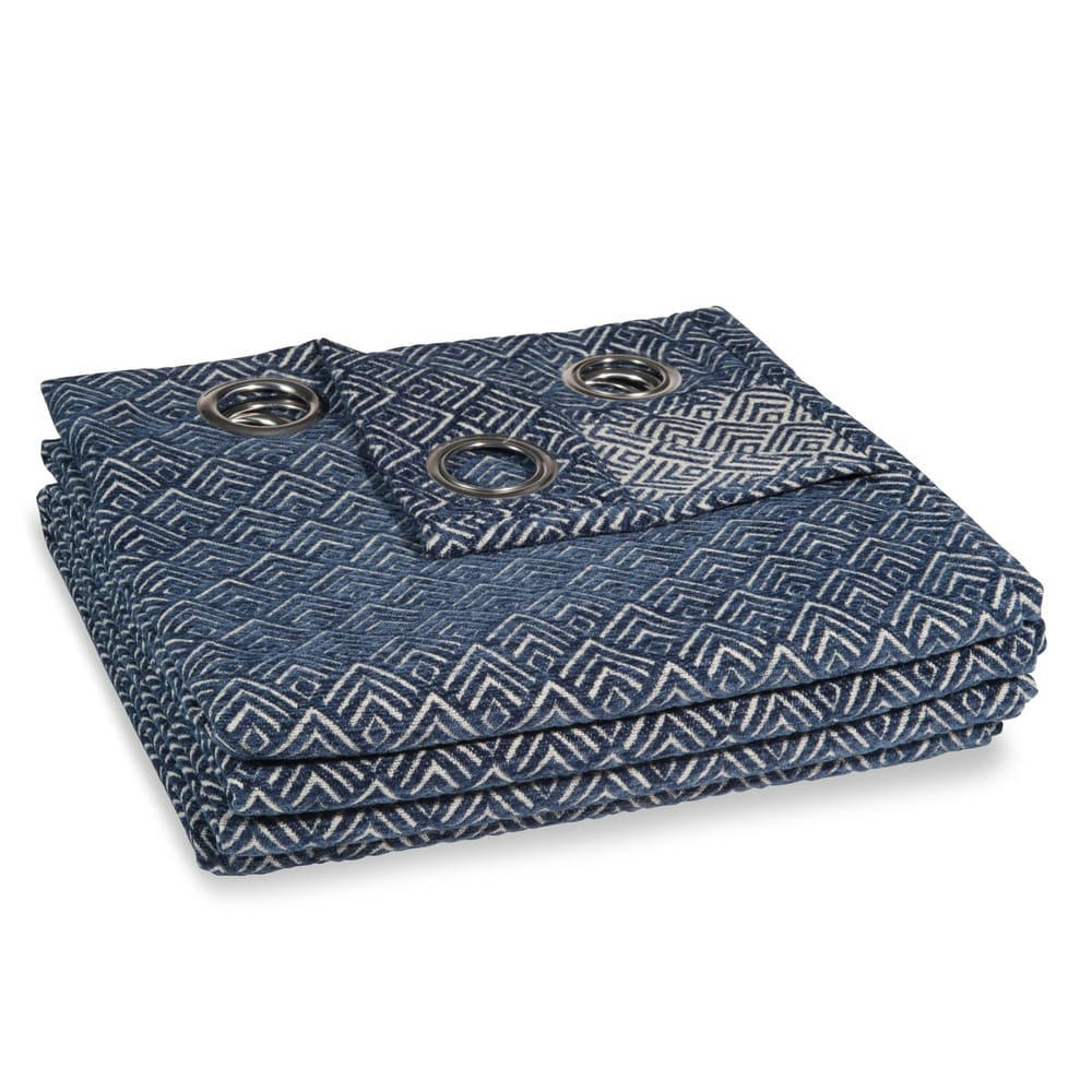 Steves - Rideau à œillets bleu à l'unité 140x250