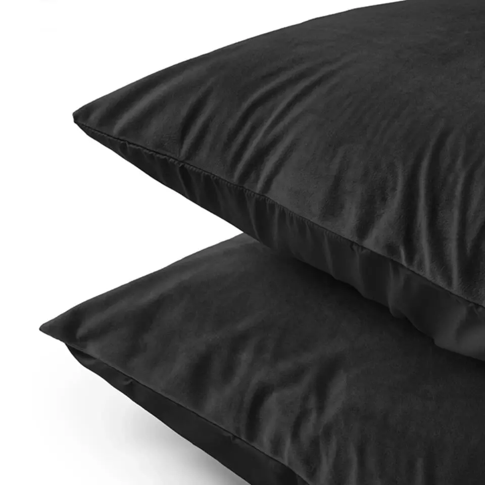 Zavelo Easy All-in-one-Dekbed Velvet Kussenslopen Zwart (2-stuks)